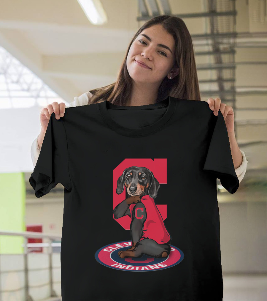 Cleveland Indians Dog With Red C Shirt T-Shirt
