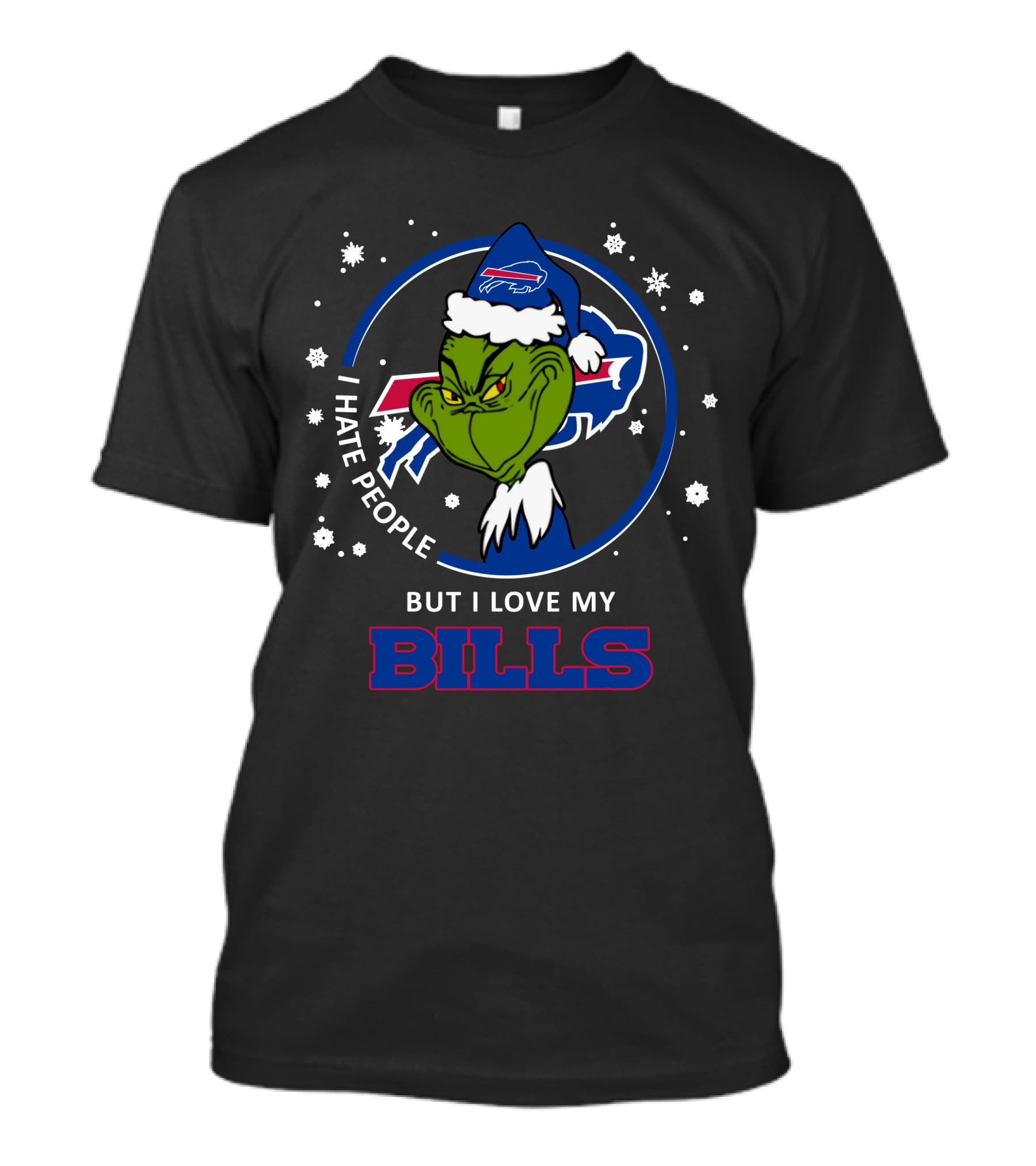 I Hate People But I Love My Bills Buffalo Bills Grinch Christmas T-Shirt