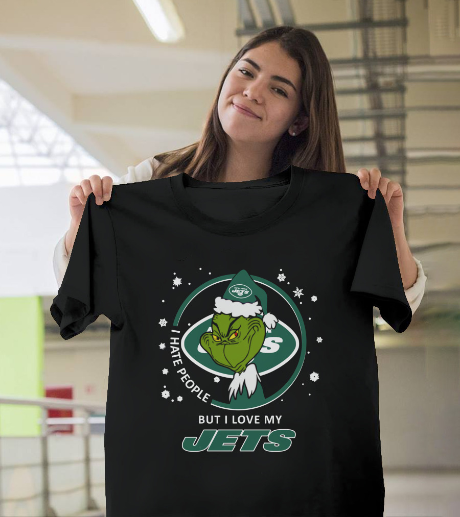 I Hate People But I Love My New York Jets Grinch T-Shirt