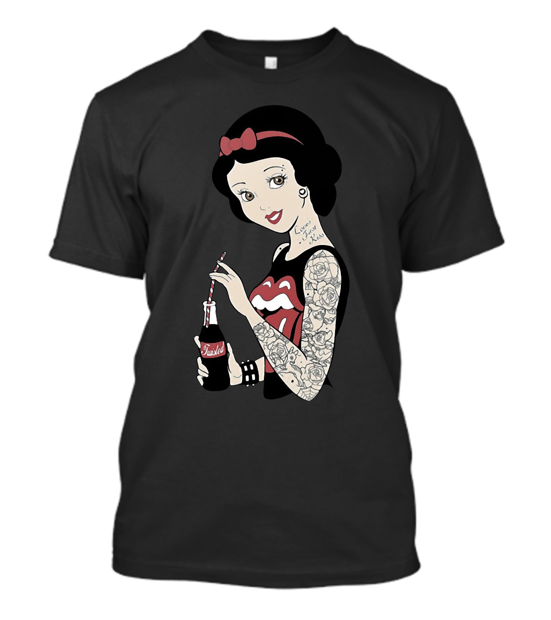 Snow White Tattooed Princess Drinking Coke Rolling Stones T-Shirt