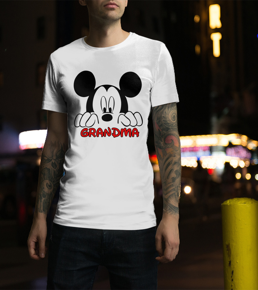 Mickey Mouse Grandma Peeking T-Shirt