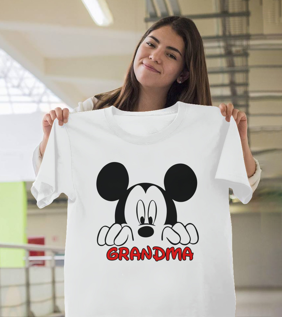 Mickey Mouse Grandma Peeking T-Shirt