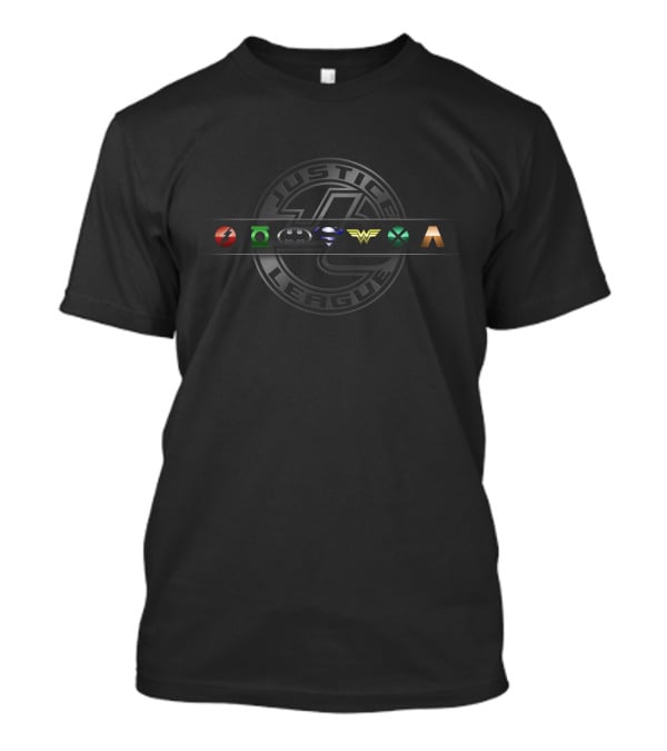 Justice League Flash Green Lantern Batman Superman Wonder Woman Aquaman Cyborg T-Shirt