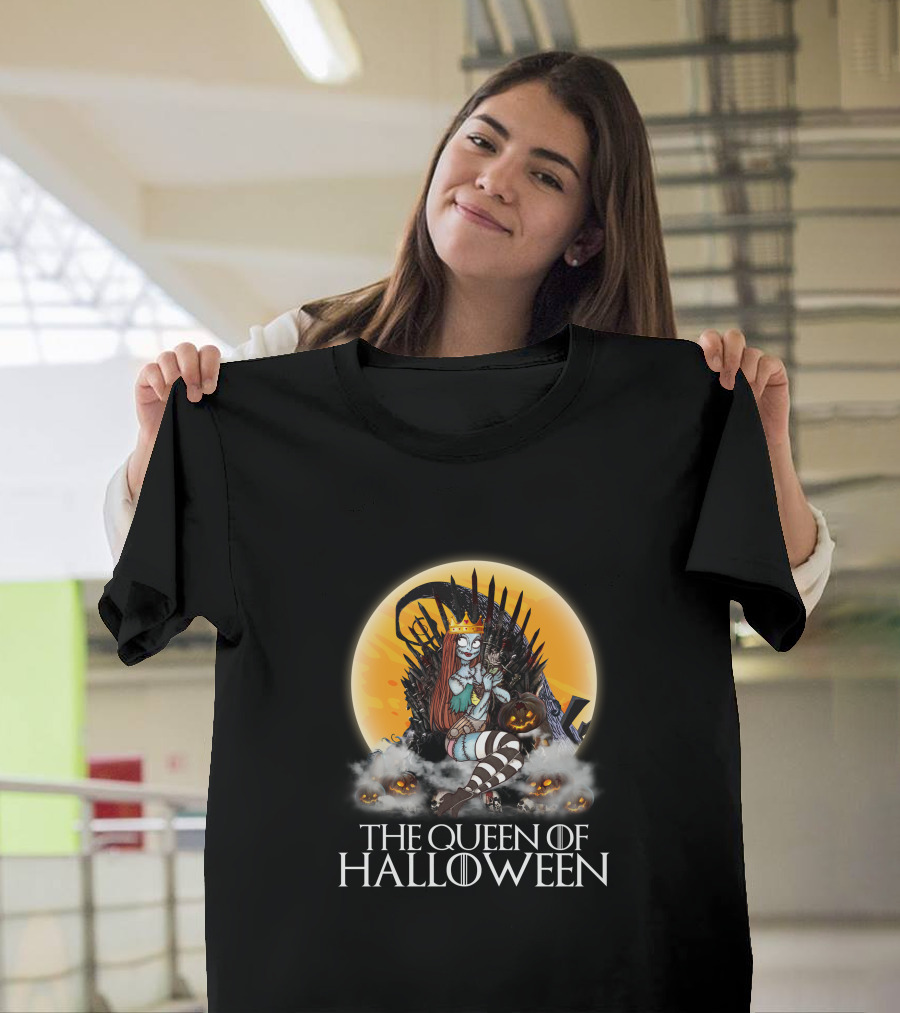 The Queen Of Halloween Throne With Monsters T-Shirt