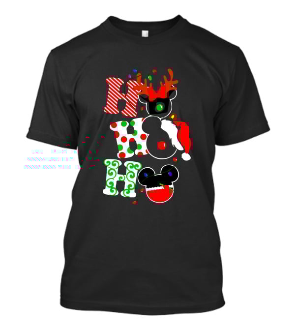Ho Ho Ho Christmas Mickey Reindeer Santa T-Shirt