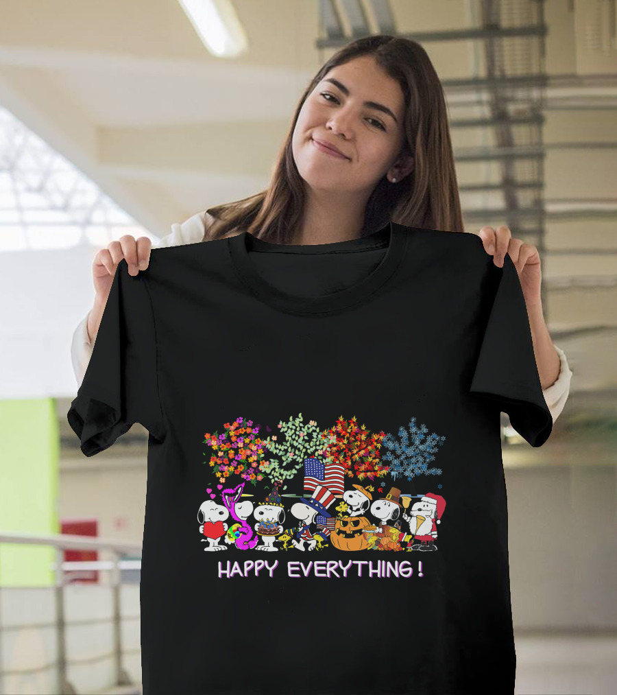 Happy Everything Snoopy Seasonal Celebrations T-Shirt