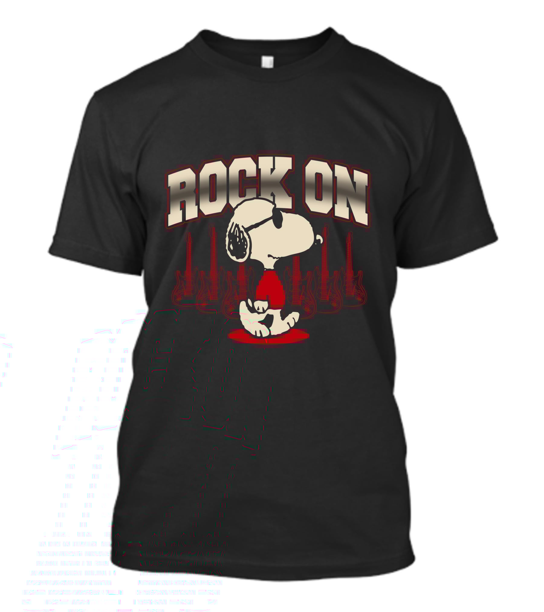 Snoopy Rock On With Guitar Backdrop T-Shirt