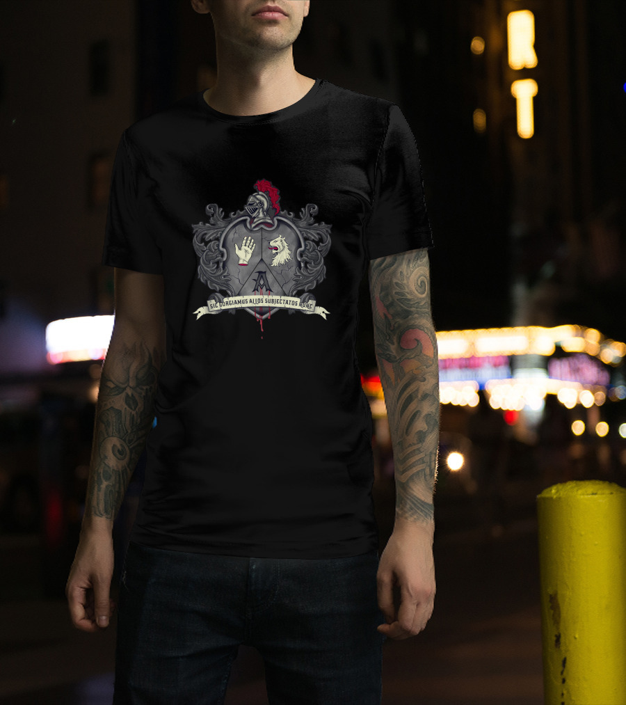 Addams Family Crest Sil Gorgiamus Alios Subiectatos Nunc Shield 273821 T-Shirt