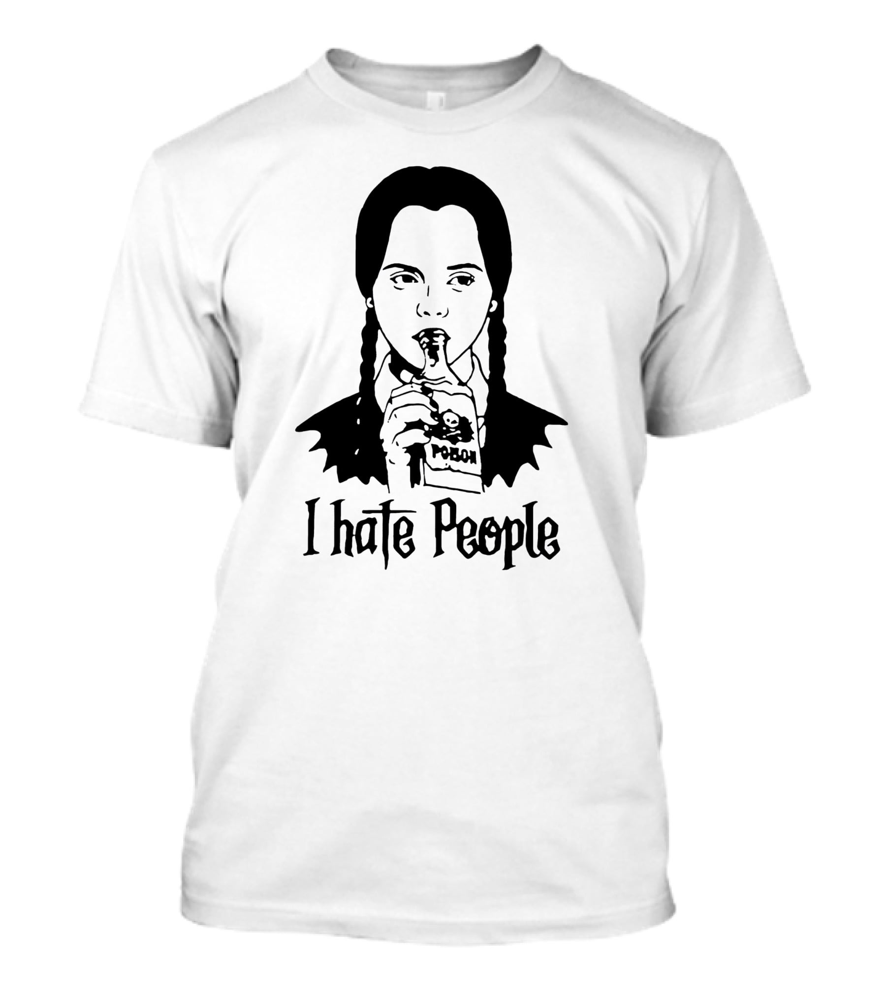 I Hate People Wednesday Addams Holding Poison Flask T-Shirt