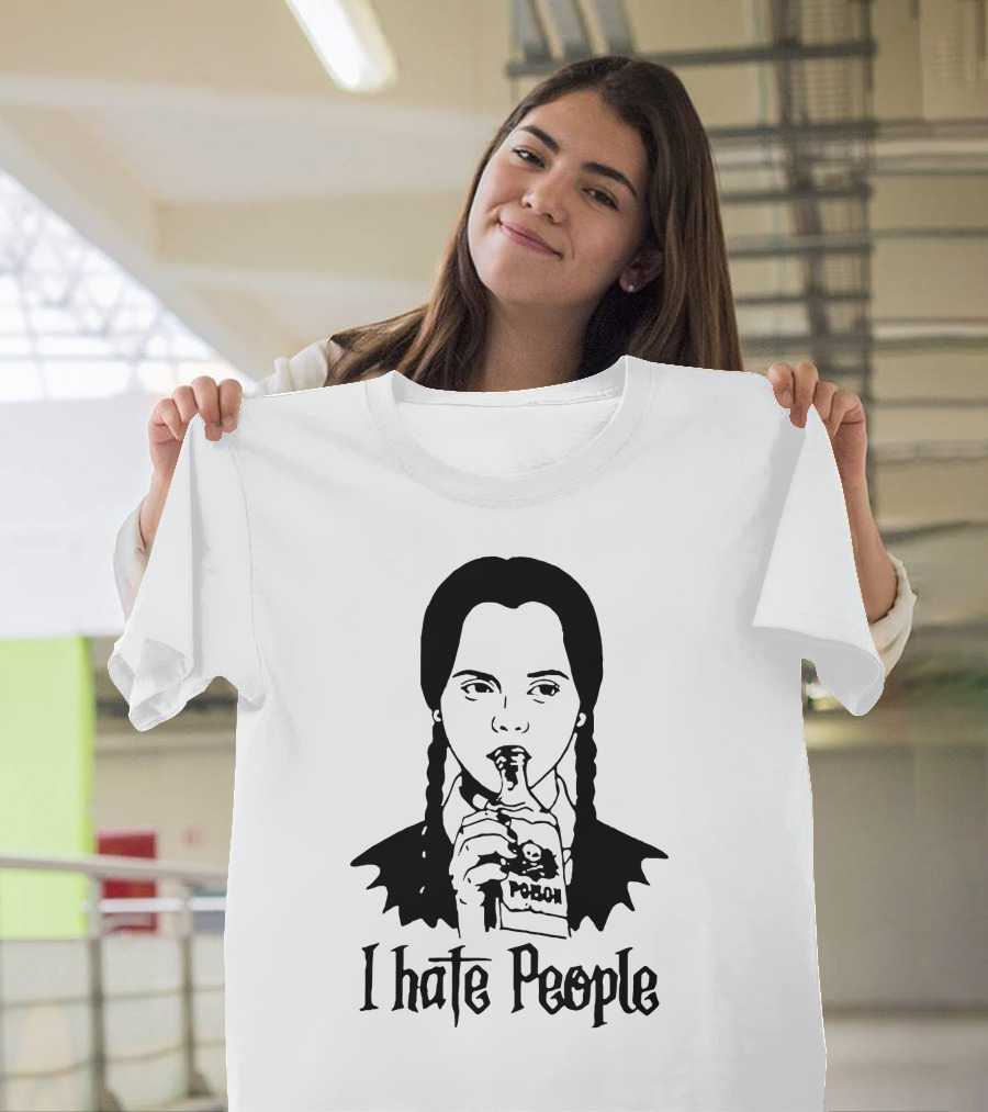 I Hate People Wednesday Addams Holding Poison Flask T-Shirt