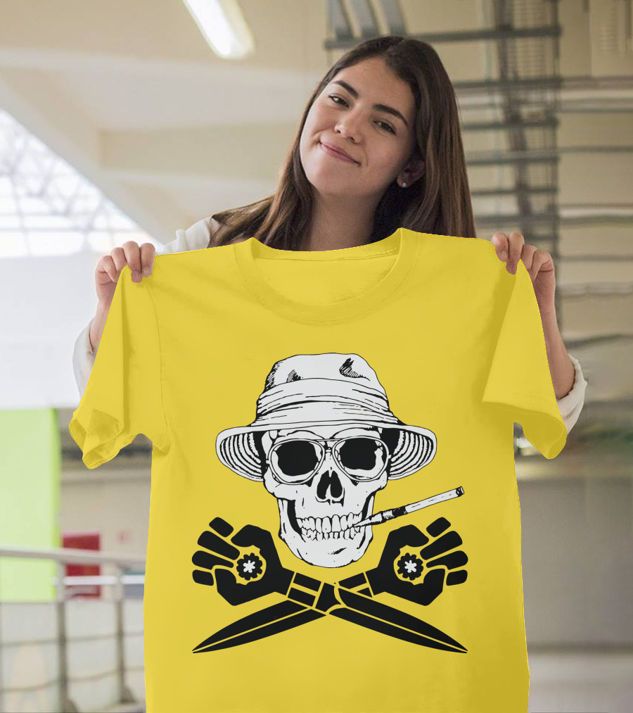 Fear And Loathing Skull With Gonzo Fist And Cigarette T-Shirt