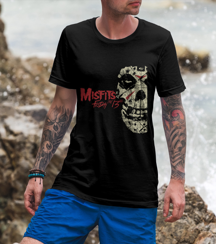 Misfits Friday The 13th Skull Horror Punk Crossover T-Shirt