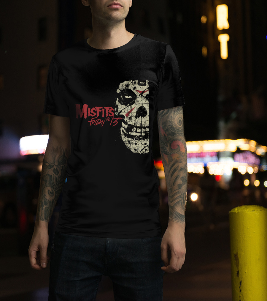 Misfits Friday The 13th Skull Horror Punk Crossover T-Shirt
