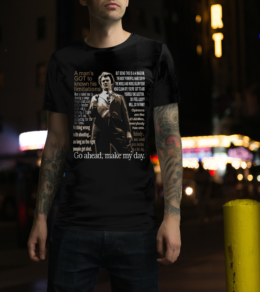 A Man's Got To Know His Limitations Clint Eastwood Dirty Harry T-Shirt