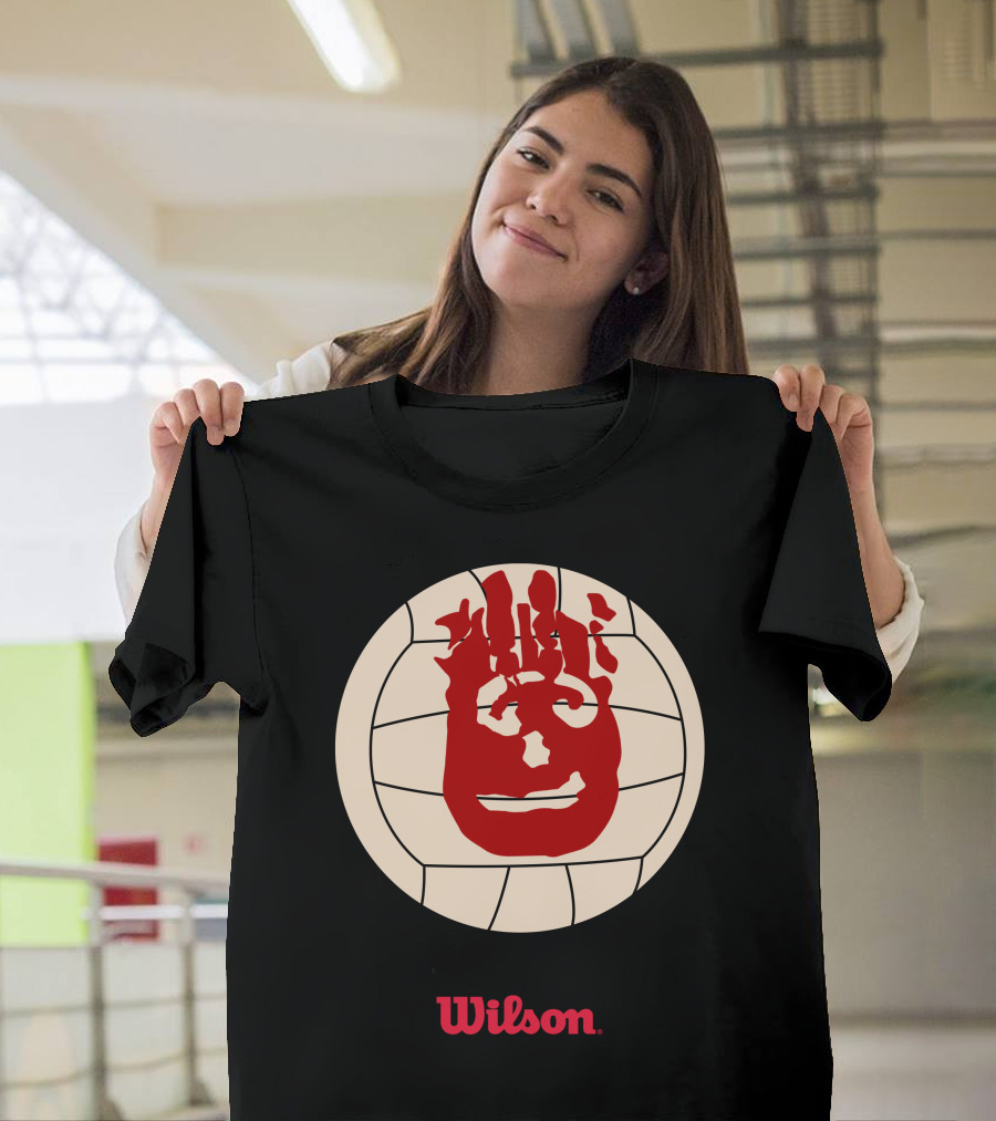Wilson Volleyball Cast Away Movie Iconic Handprint Logo Ball T-Shirt