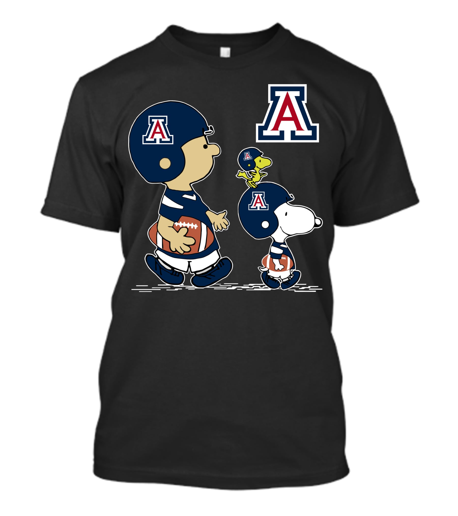 Arizona Wildcats Peanuts Characters Football Helmets T-Shirt