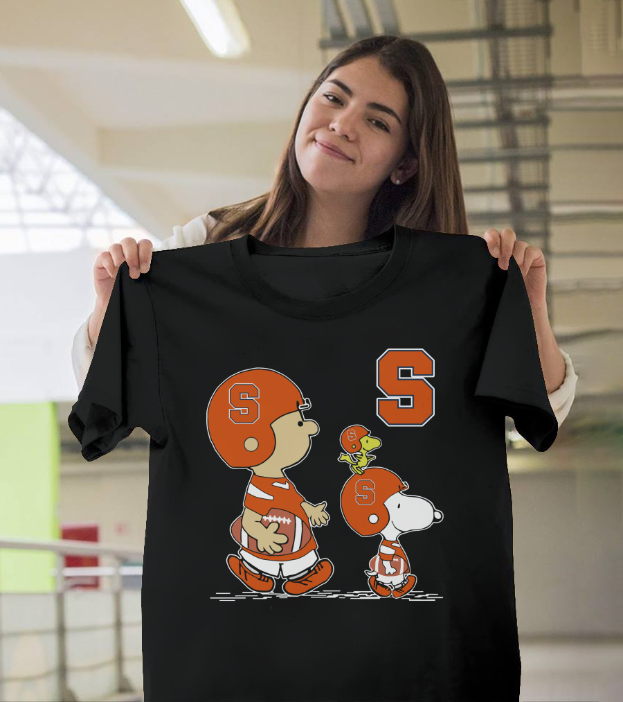 Syracuse Orange Football Peanuts Characters with Helmets T-Shirt