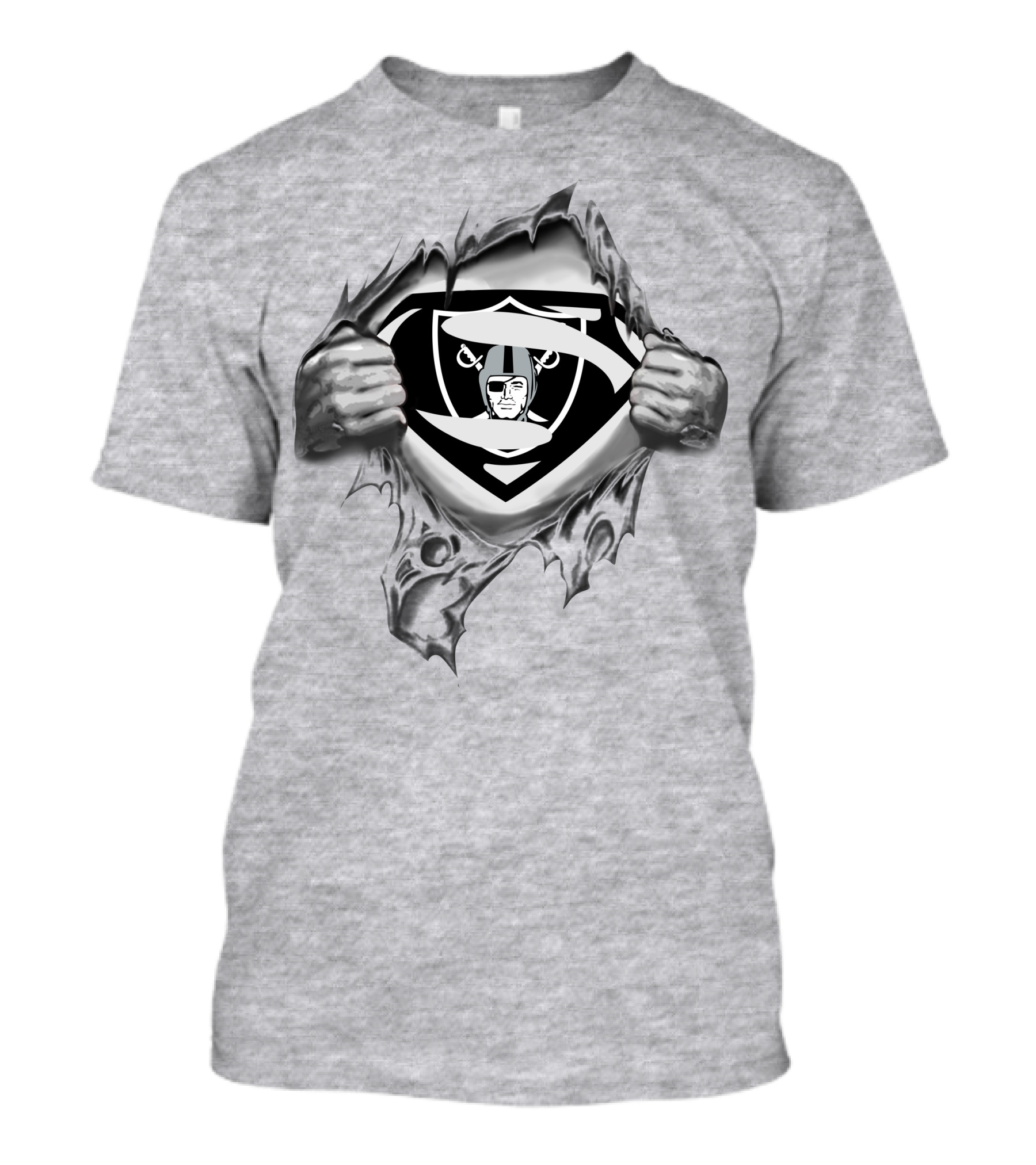 Oakland Raiders Superman Logo Shield Burst T-Shirt