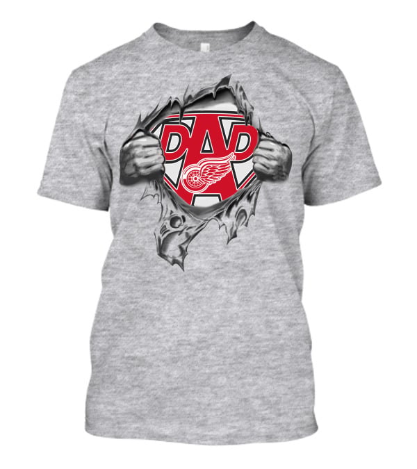 Detroit Red Wings Super Dad Logo Rip T-Shirt