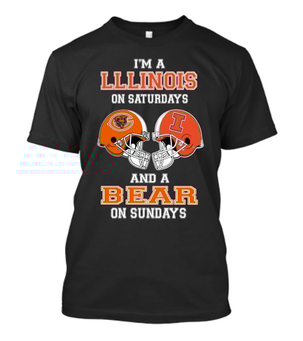 Illinois Football Saturdays Bears Sundays T-Shirt