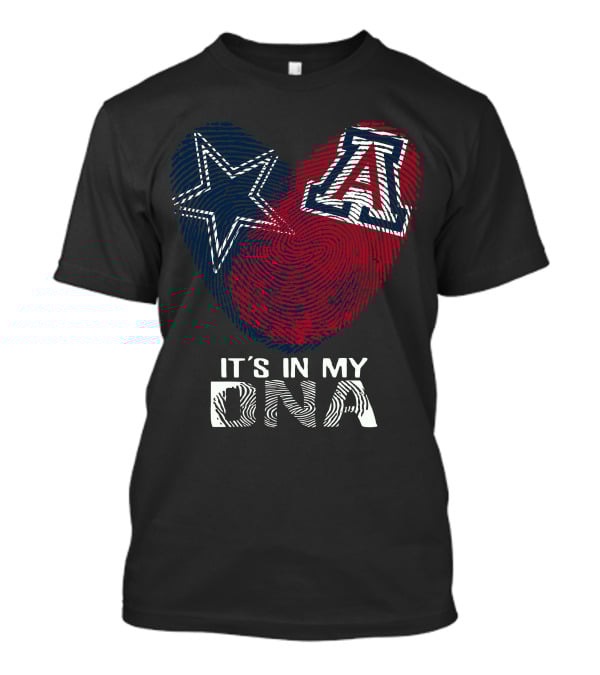 Cowboys Arizona Wildcats It's In My DNA Fingerprint Heart T-Shirt