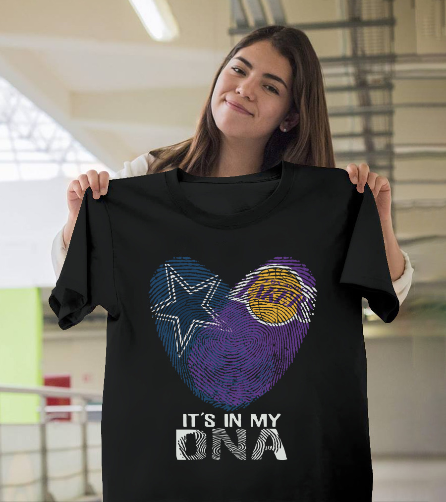 Cowboys And Lakers Star And Basketball It's In My DNA T-Shirt