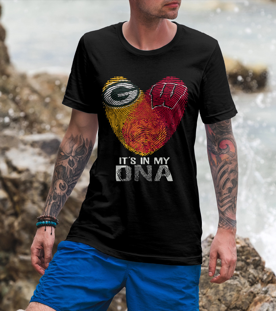 Packers Wisconsin Badgers Fingerprint It's In My DNA T-Shirt