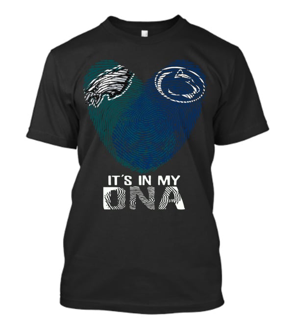 Philadelphia Eagles Penn State Fingerprint Heart It's In My DNA T-Shirt