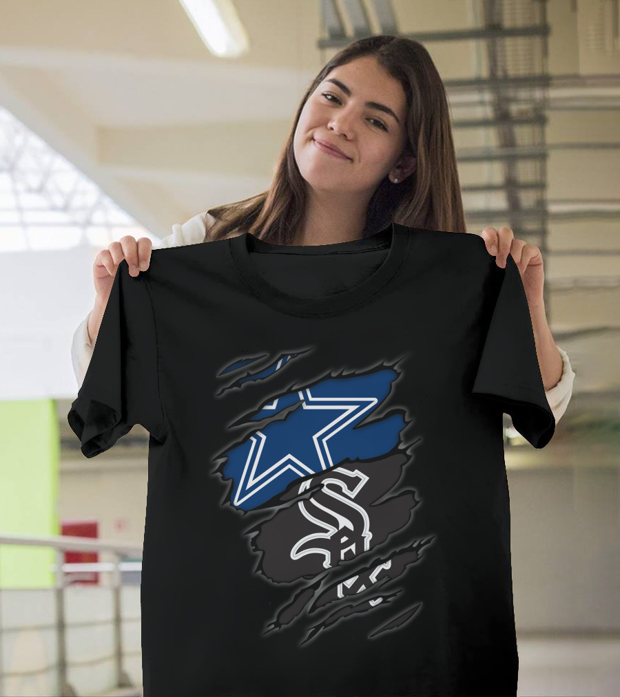 Cowboys Star and Chicago White Sox Logo Fusion T-Shirt