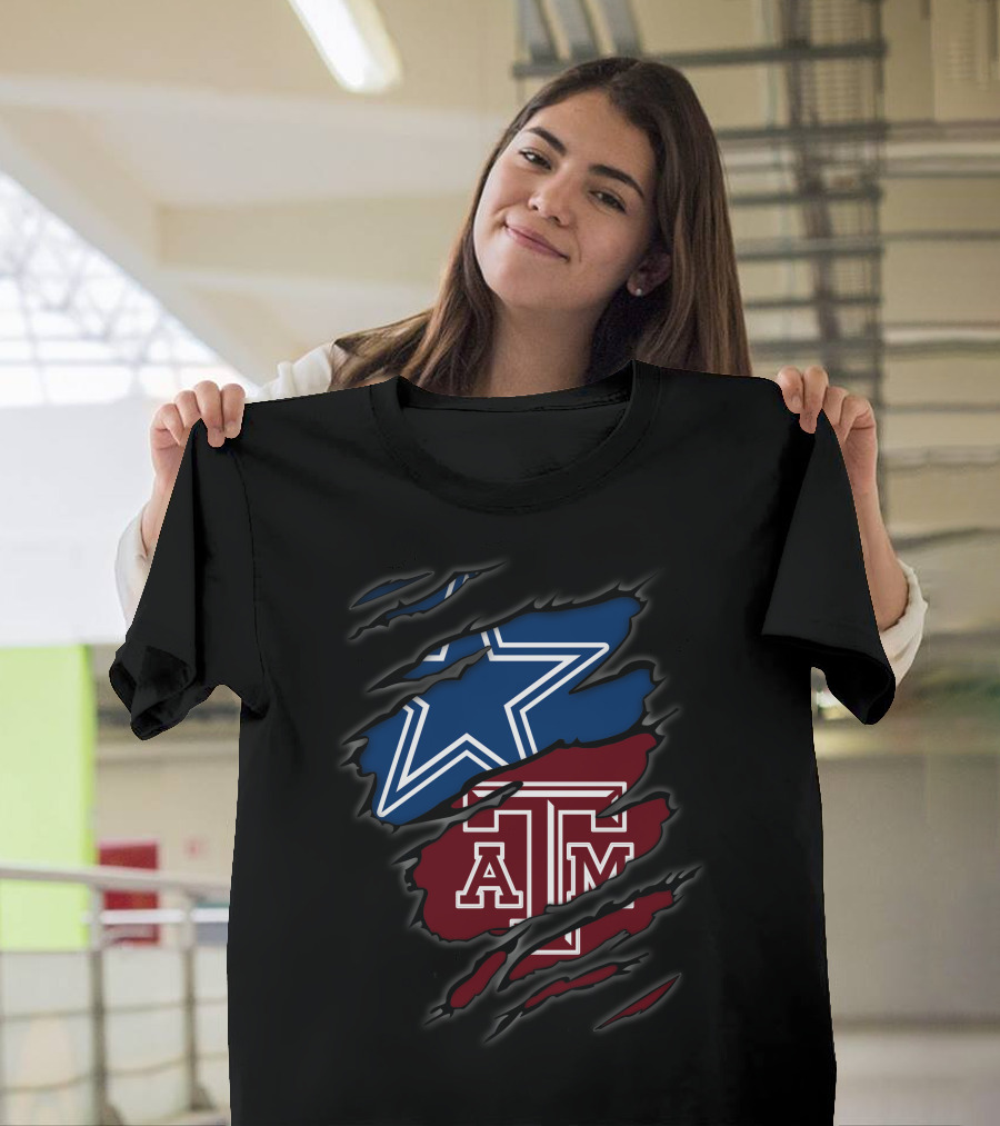 Dallas Cowboys Texas A&M Aggies Star Logo Patchwork T-Shirt