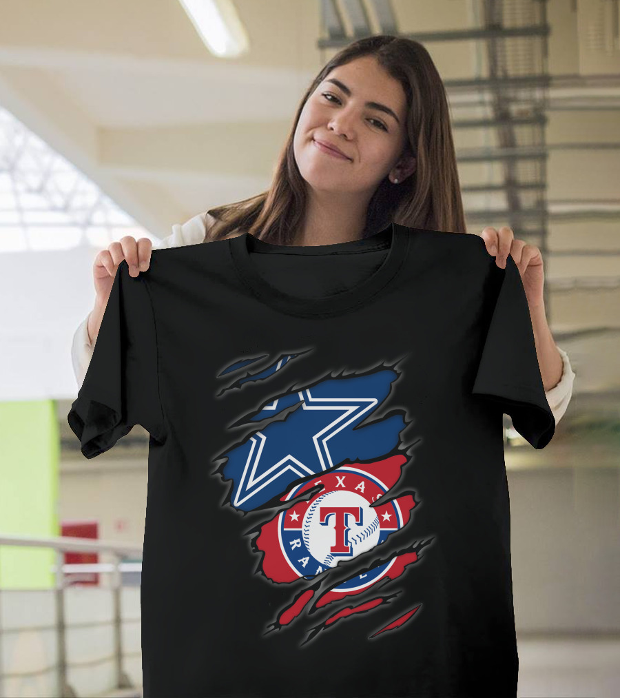 Dallas Cowboys Texas Rangers Logo Fusion T-Shirt