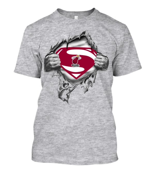 Superman Miami Heat Logo Hero Villain T-Shirt