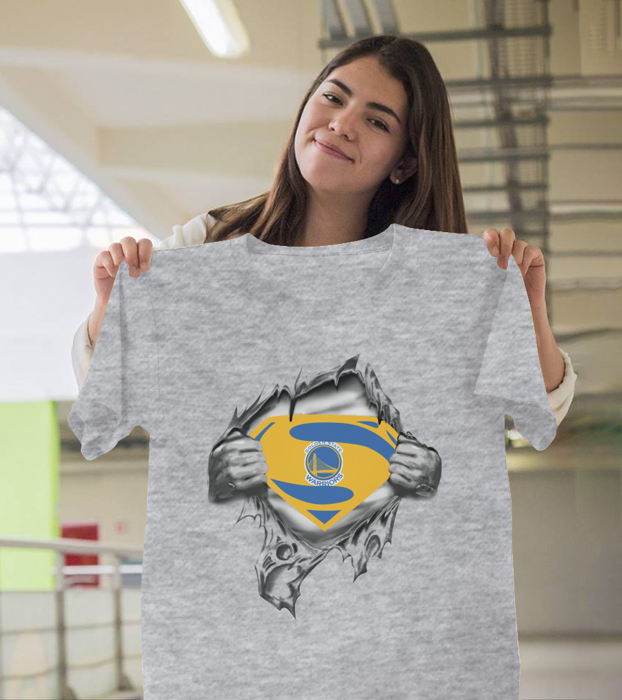 Golden State Warriors Super Man Logo Fusion T-Shirt