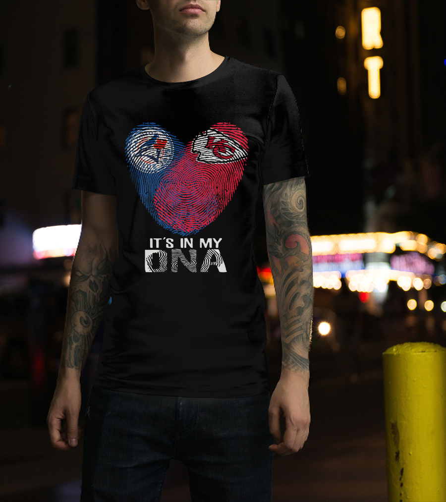 Toronto Blue Jays Chiefs It's In My DNA Fingerprint Heart T-Shirt