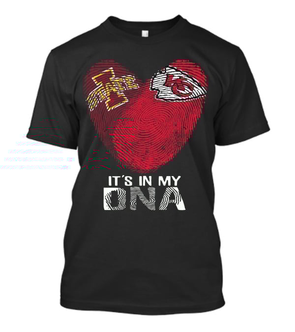 Iowa State Cyclones Chiefs Heart Fingerprint Dna T-Shirt