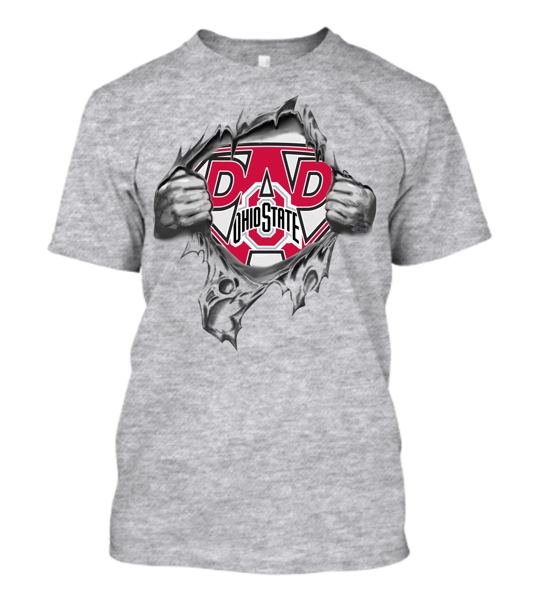 Ohio State Buckeyes Dad Superhero Logo Tear-Away T-Shirt
