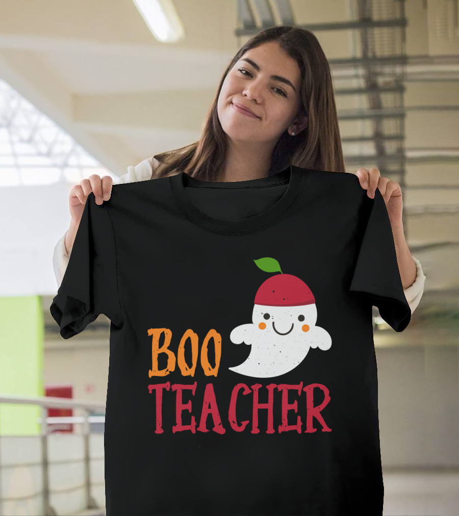 Boo Teacher Ghost Pirate Themed Funny Halloween Costume Teacher T-Shirt