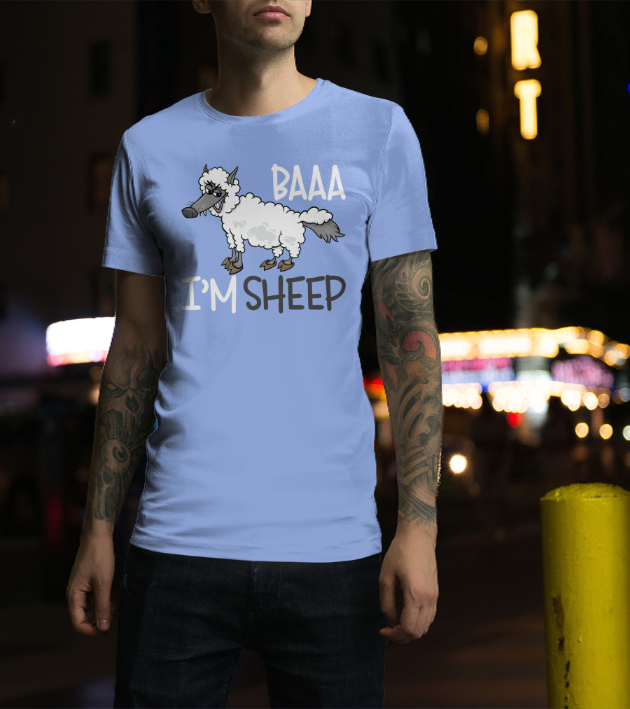 Baaa I'm A Sheep Funny Cartoon T-Shirt
