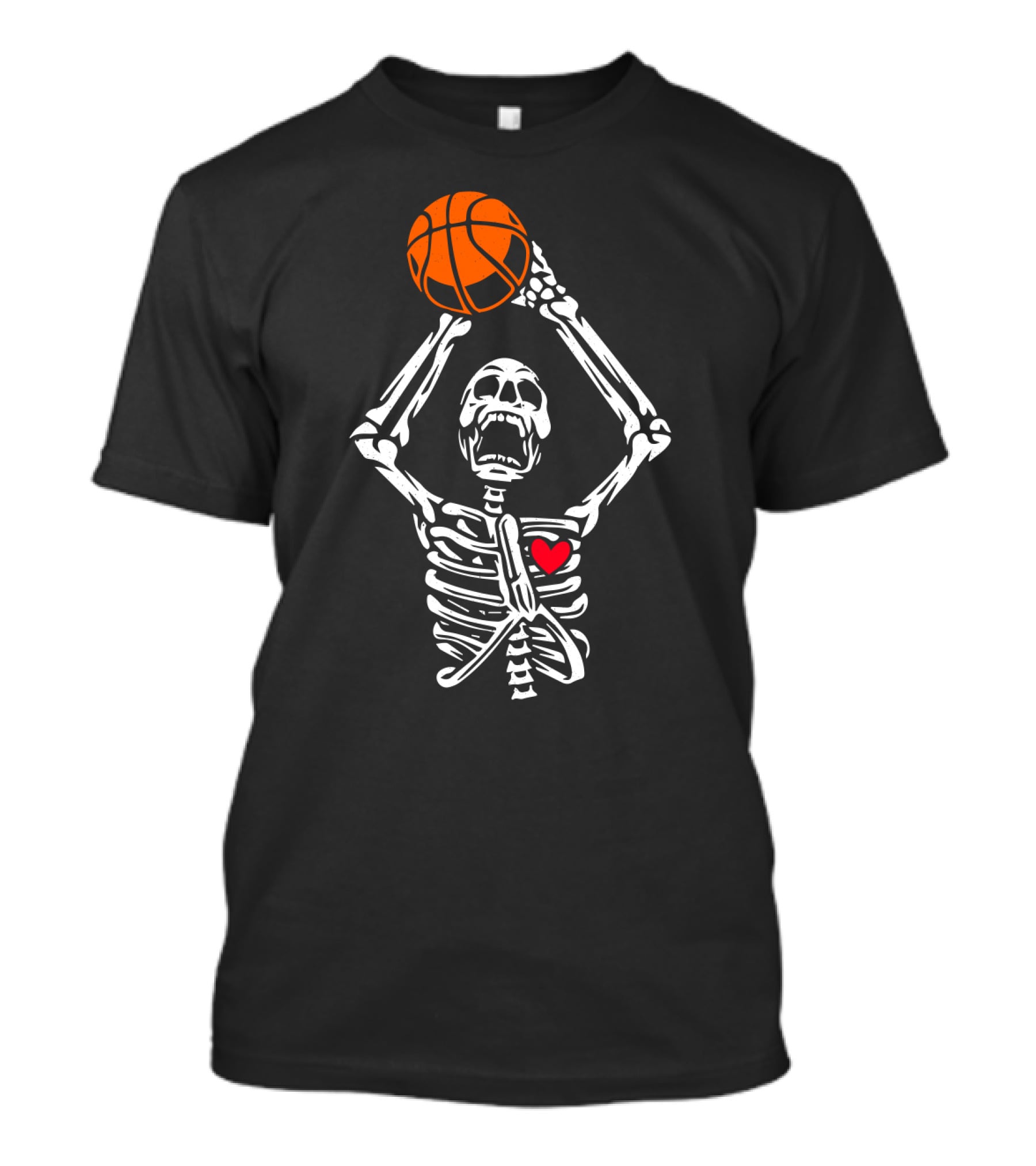 Funny Basketball Skeleton With Heart And Basketball T-Shirt