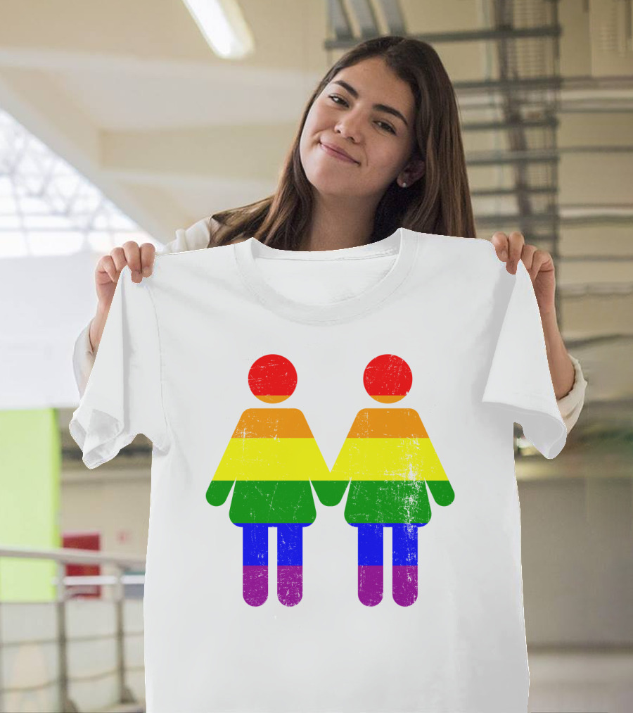 Love Is Love No Matter Lesbian Pride Rainbow Couple T-Shirt