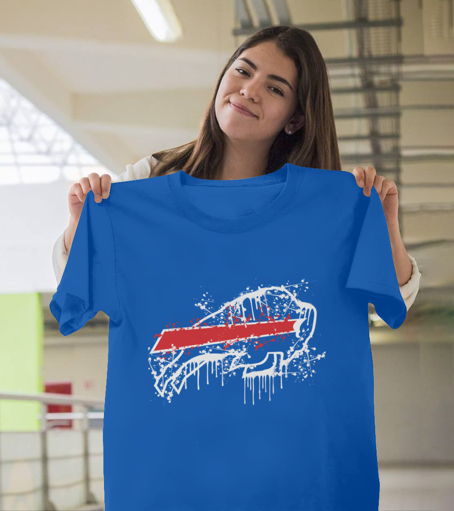 Buffalo Bills Paint Drip Splatter T-Shirt