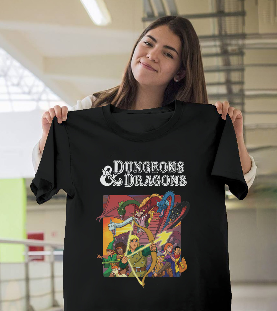Dungeons and Dragons Animated Adventure Party Battle T-Shirt