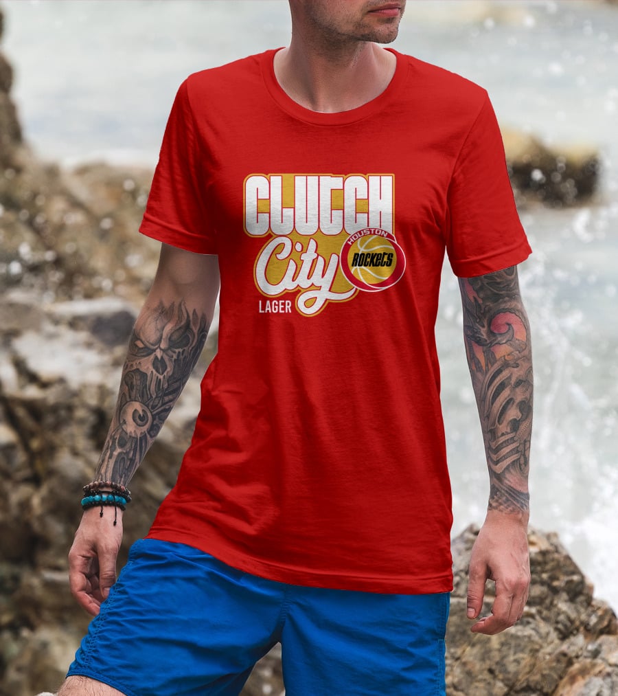 Houston Rockets Clutch City Lager Basketball Vernon Maxwell T-Shirt