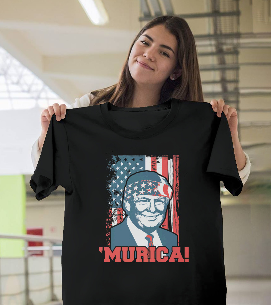 President Donald Trump 'Murica Patriotic USA Flag Bandana T-Shirt