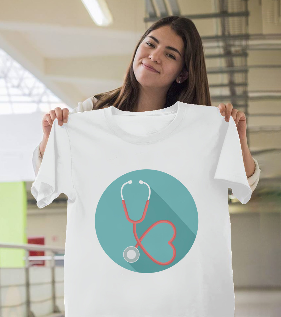 HEART K13 Stethoscope in Heart Shape Medical T-Shirt