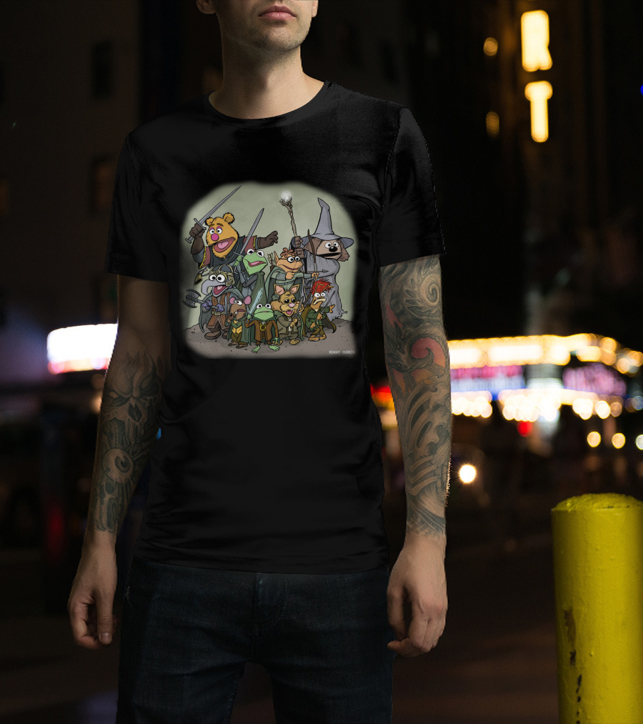 Fellowship Of The Muppets By Kenny Durkin Fantasy Crossover T-Shirt