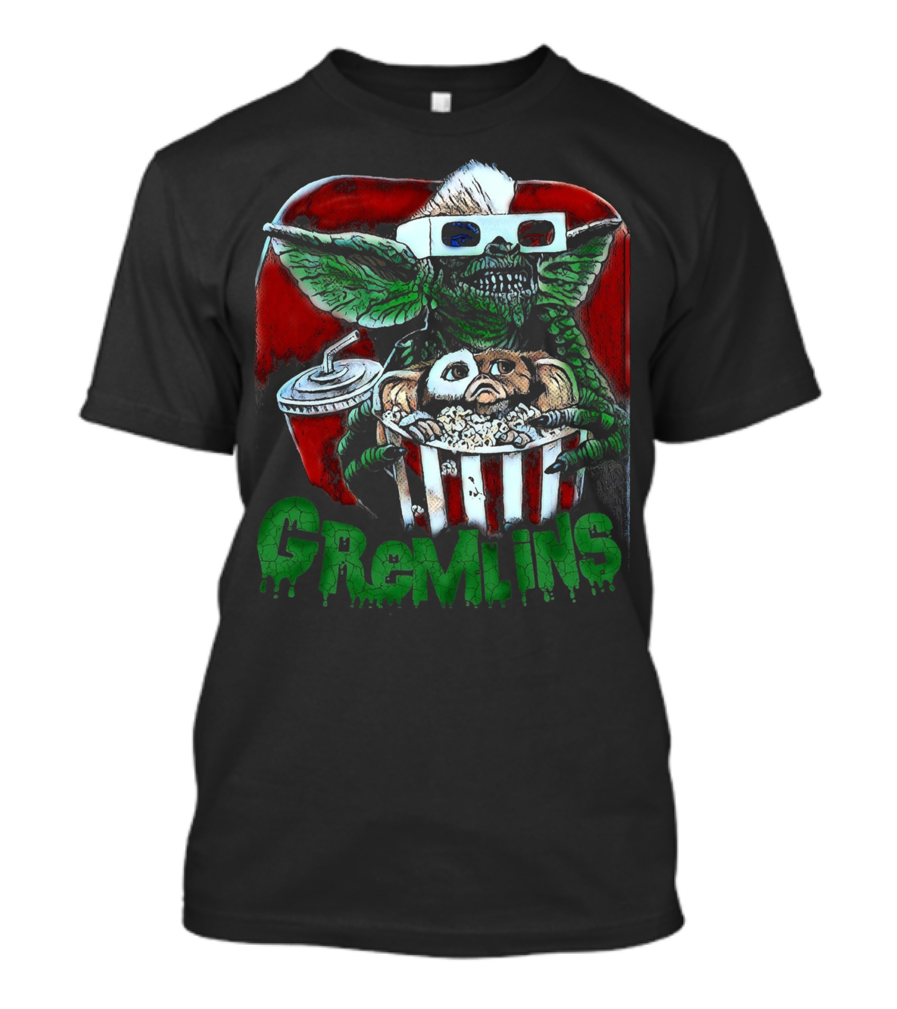 Gremlins Midnight Movie Popcorn Scene 3D Glasses T-Shirt