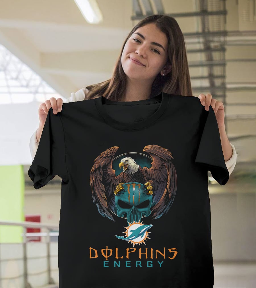 Dolphins Energy Miami Dolphins Eagle Skull T-Shirt
