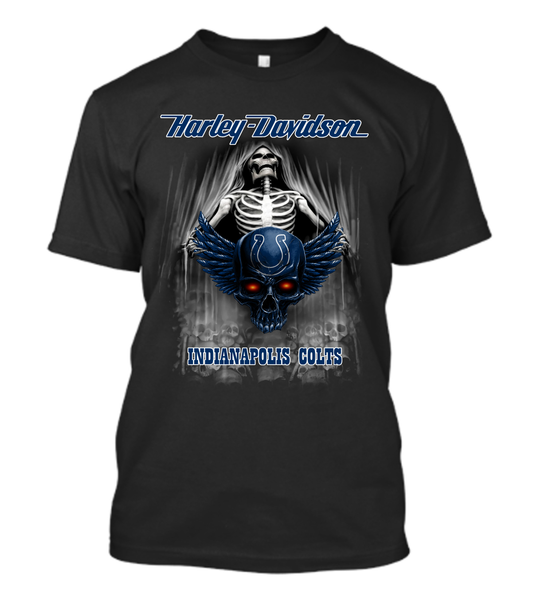 Harley Davidson Skull Indianapolis Colts T-Shirt