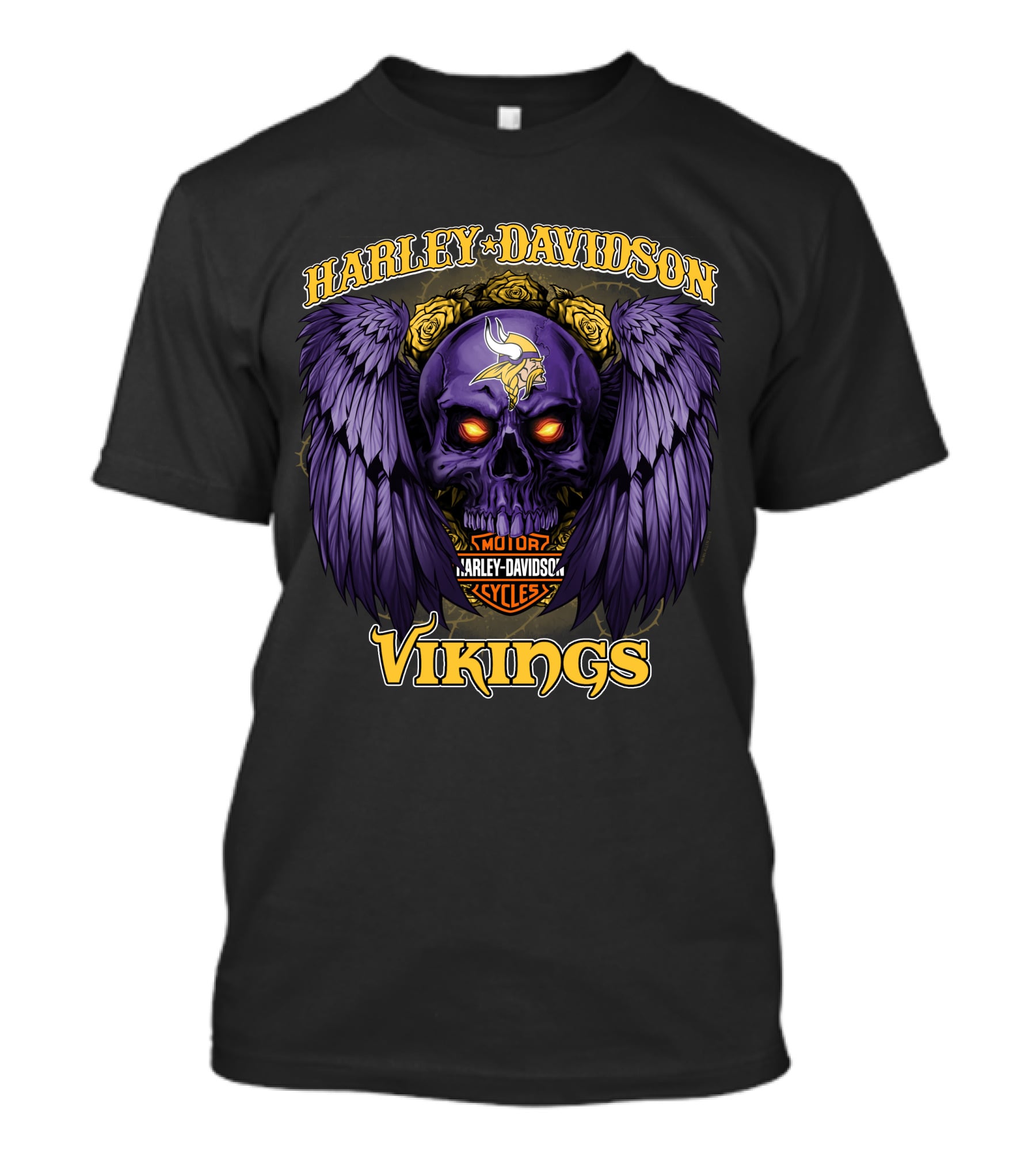 Harley Davidson Vikings Minnesota Nfl Motorcycles T-Shirt